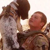 Soldier and dog